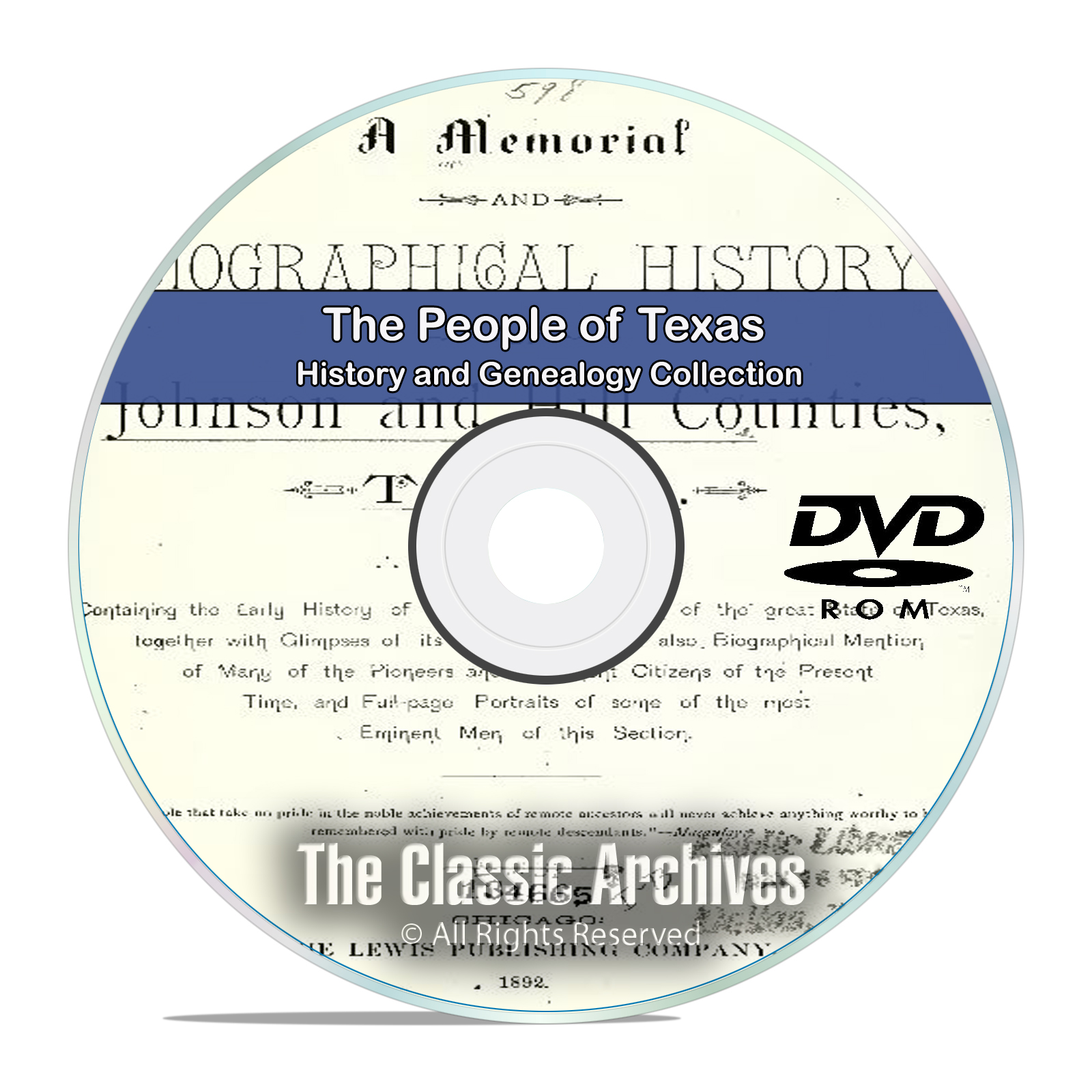 Texas TX, People Cities Towns History and Genealogy 50 Rare Books DVD